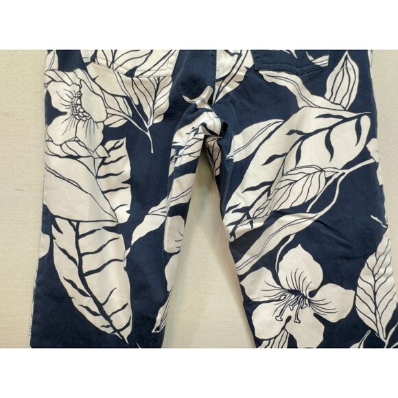 Lauren Ralph Lauren Women's Chino Pants Flat Front Sz 6 Floral Blue White - Picture 10 of 11
